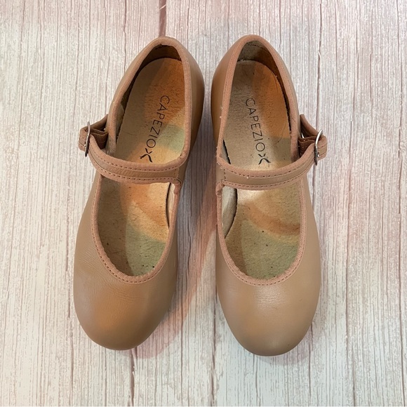 Capezio 3800 Leather Mary Jane Caramel Tap Shoes Women's Sz 4, Child Sz 2 - 2.5 - Picture 8 of 14